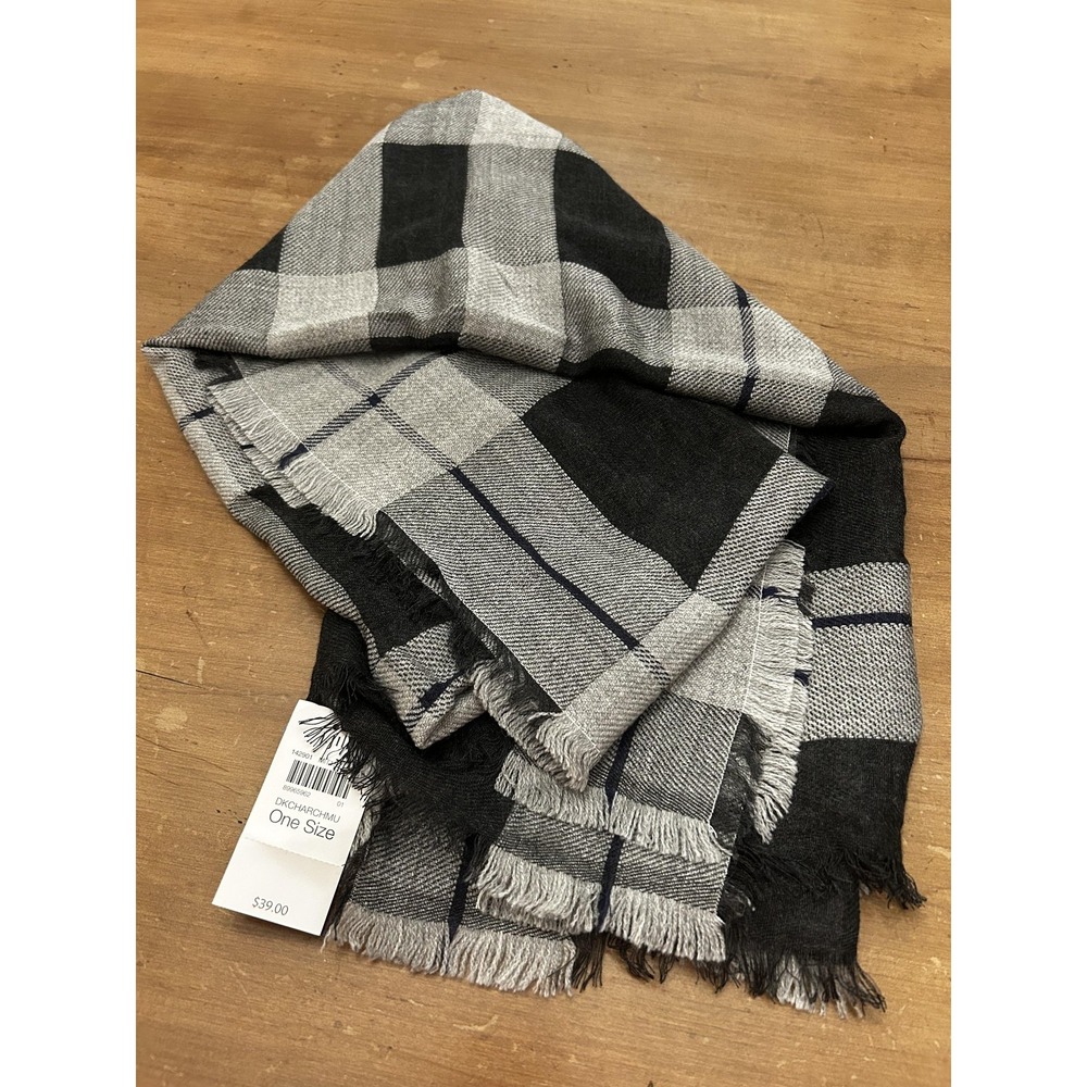 J Jill Scarf Womens One Size Plaid Fringe Soft Acrylic Viscose Wrap Shawl New